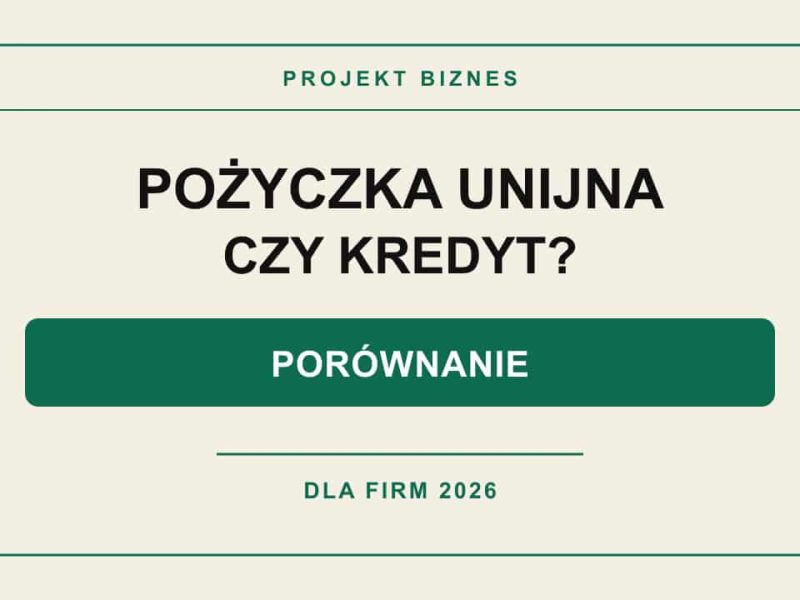Pożyczka unijna czy kredyt bankowy w 2026 roku – porównanie